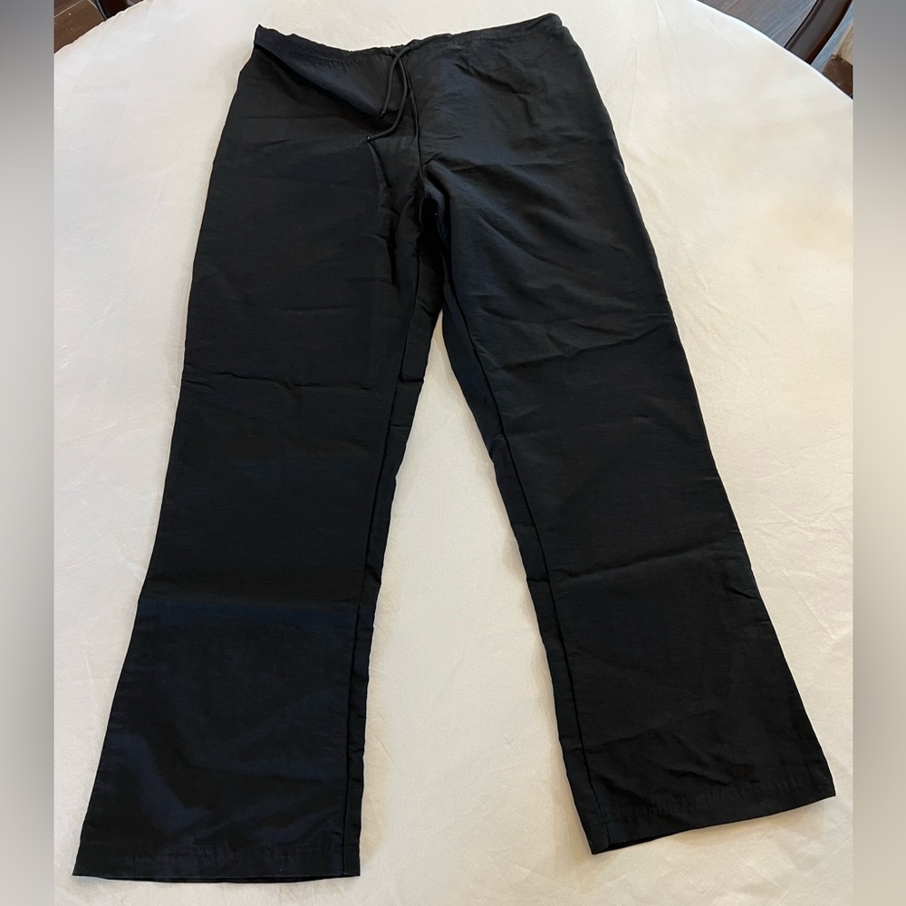 MOSSIMO Vintage Nylon Pull On Pants, Draw String Waist, Embroidered Logo, Size L